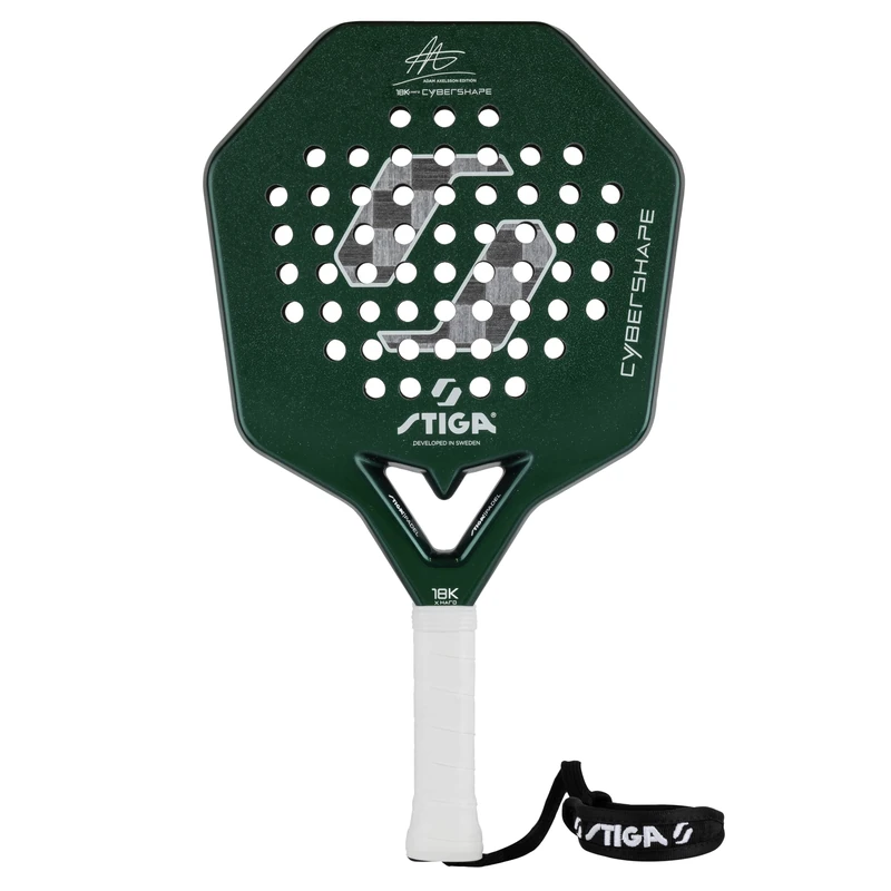 STIGA Padel Racket 18K XH Cybershape Adam Axelsson Edition - Extra Stiff Carbon Racket, Power & Control for Advanced Players, High Performance Padel Racket for Fast Offensive Play