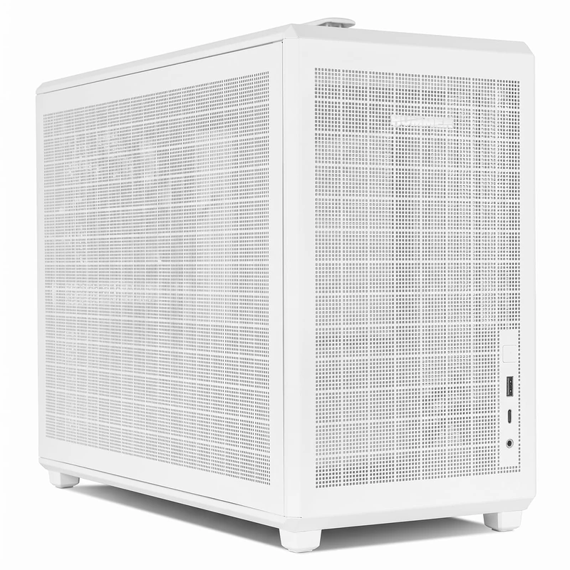 NOX XTREME PRODUCTS Hummer Refresh - Portable Mini Tower Micro ATX/ITX Enclosure, Full-Mesh Design, Includes 120mm PWM Fan, Space for 5 Fans, USB-C and 3.0, White - Image 1