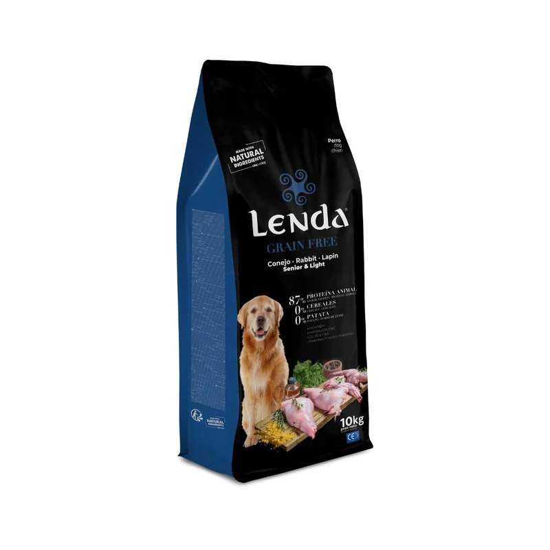Lenda Grain Free Light and Senior 10 kg – Non-Allergenic Grain Free Dog Food for Sensitive Digestion – with Probiotics and Chondroprotectors for Joints