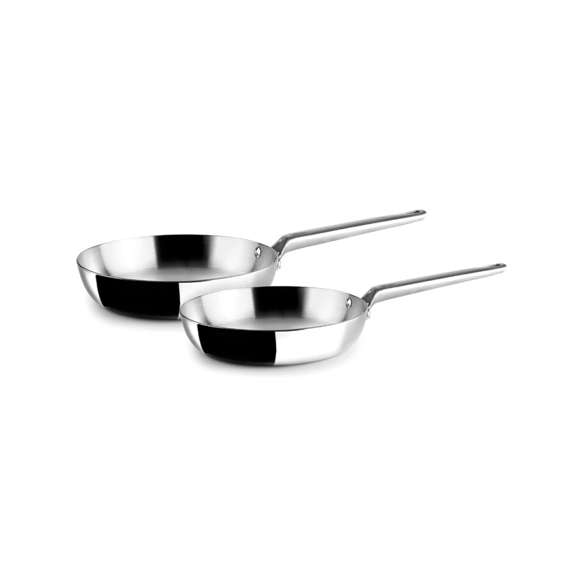 IBILI - Set of 2 Frying Pans 20 and 24 cm, 5 Layers, 5ply Element, Stainless Steel, Suitable for Induction, Non-Stick, Set of 2 Frying Pans - Image 1