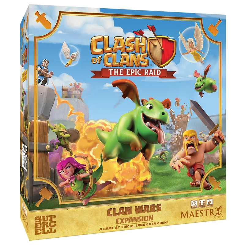Maestro Media Ventures | Clash Of Clans The Epic Raid Clan Wars Expansion | Board Game Expansion | 2-6 Players | 45-90 Min