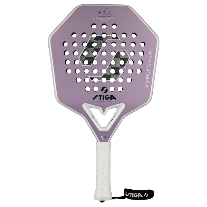 STIGA Padel Racket 18K LW Cybershape Amanda Girdo Edition - Lightweight Design with Low Balance for Maximum Control, Cybershape with 20% Larger Sweet Spot, Reinforced Corners for Durability
