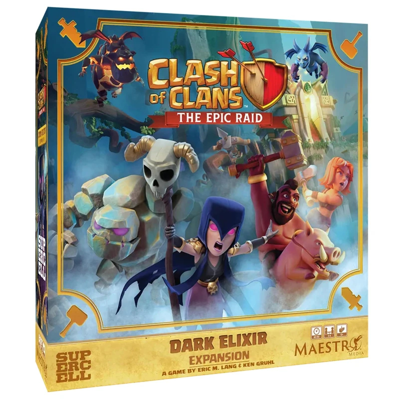 Maestro Media Ventures | Clash Of Clans The Epic Raid Dark Elixir Expansion | Board Game Expansion | 2-4 Players | 45-90 Min