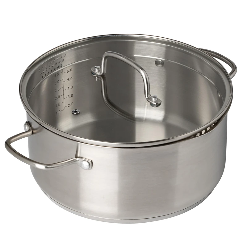 Pyrex, Infinity Stew Pot with Lid, Stainless Steel, Diameter 24 cm, PFAS Free, Stainless Steel, Suitable for All Heat Sources Including Induction and Oven - Image 1