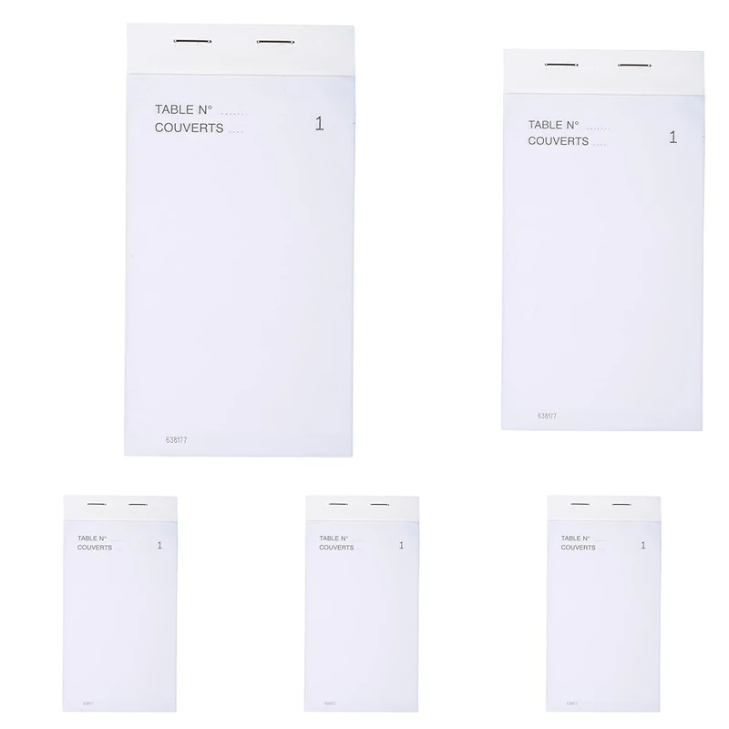 Exacompta - Ref. 96201E - 10 Waiter Pad X 50 carbonless Sheets Numbered in Duplicate - Size 8x15 cm - (Pack of 5)