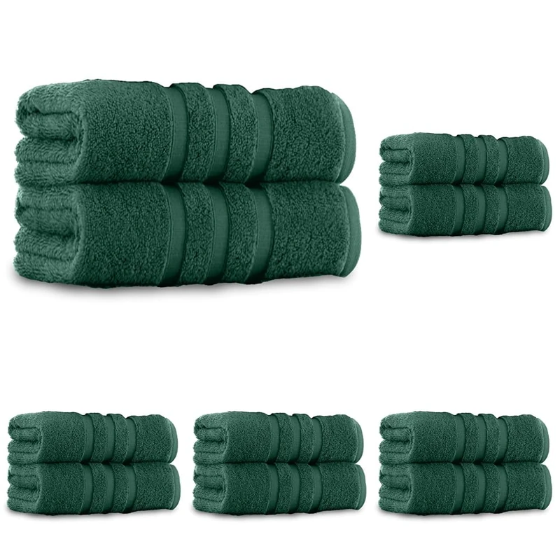 GC GAVENO CAVAILIA Bath Sheets Towels | 550 GSM Extra Large Bath Towle Set | Washable & Water Absorbent Bathroom Towels | Egyptian Cotton Bath Sheet, Dark Green (Pack of 5) - Image 1