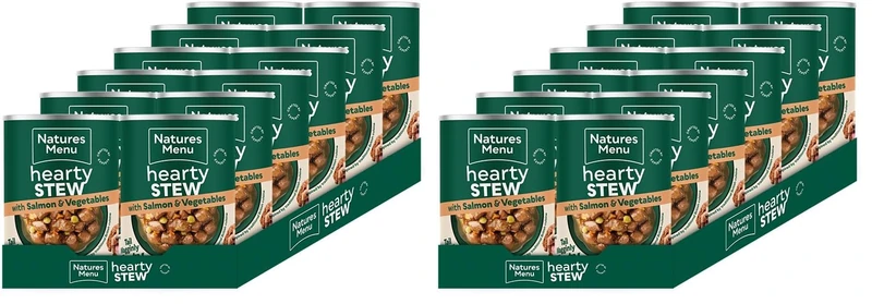 Natures Menu Hearty Stews Wet Food for Adult Dogs Salmon - 12 x 415g (Pack of 2)