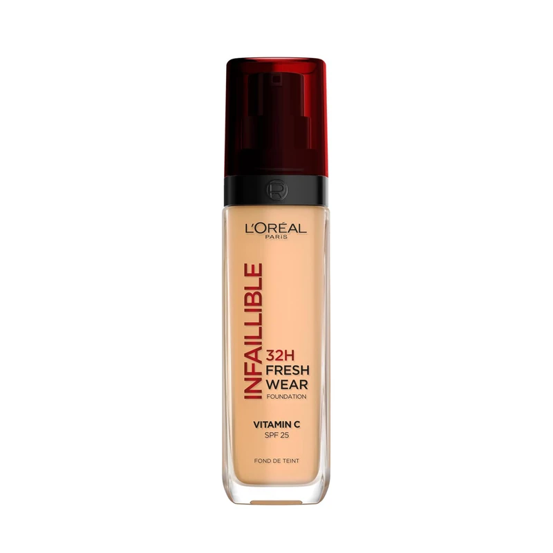 L'Oréal Paris Liquid Foundation, Full Coverage, Lasting Wear, Hydrating, Water & Transfer-Proof, Lightweight Texture, Fresh, Dewy & Glowing Skin, 235 Honey (Pack of 6)