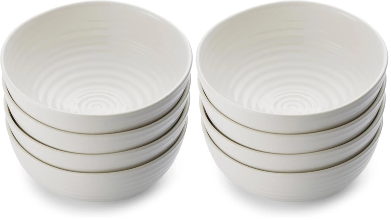 Portmeirion x Sophie Conran Set of 4 Noodle Bowls - White Bowl for Ramen, Breakfast or Cereal, Microwave, Oven, Freezer & Dishwasher Safe, Suitable for Everyday Use (Pack of 2) - Image 1