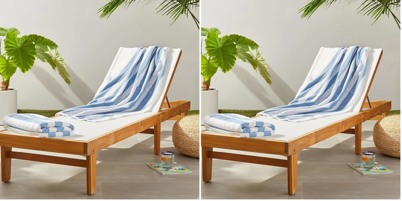 Amazon Basics Striped Beach Towels, Soft & Absorbent Pool Towel, 100% Ring-Spun Cotton, Machine Washable, Quick Dry, OEKO-TEX Certified, Large 30" x 60", Sky Blue Cabana Stripe, 4-Pack