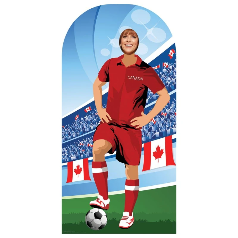SC4939 | Star Cutouts Canada World Cup 2026 Football Stand-In Cardboard Cutout – 190cm Lifesize Party Photo Prop & Event Decoration