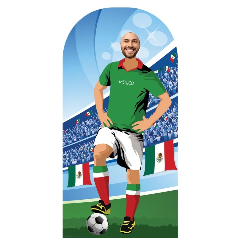 SC4938 | Star Cutouts Mexico World Cup 2026 Football Stand-In Cardboard Cutout – 190cm Lifesize Party Photo Prop & Event Decoration
