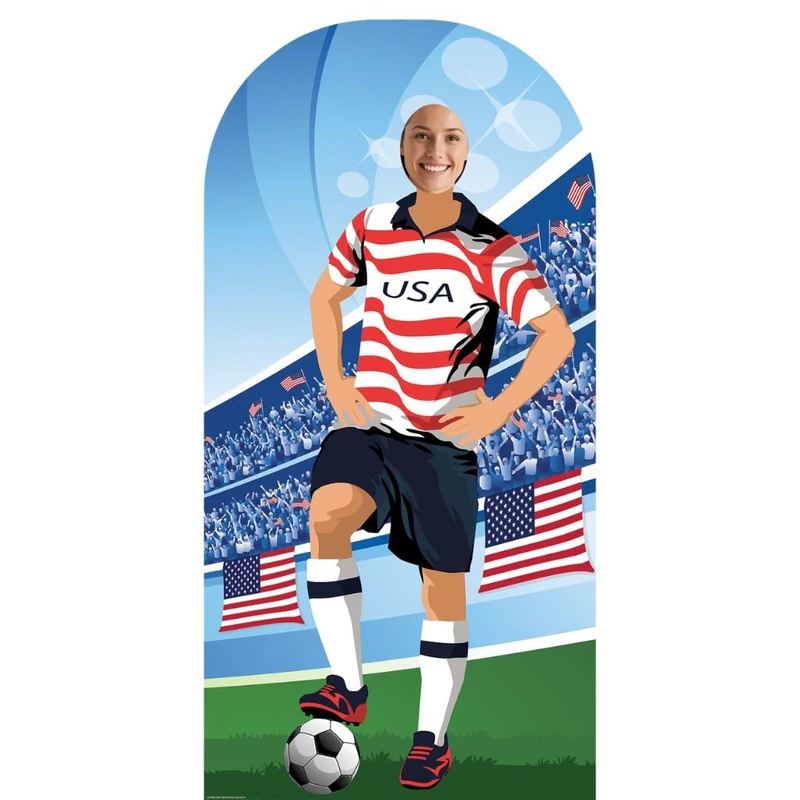 SC4935 | Star Cutouts USA World Cup 2026 Football Stand-In Cardboard Cutout – 190cm Lifesize Party Photo Prop & Event Decoration