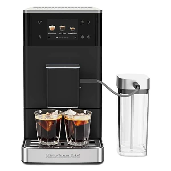 KitchenAid KF4 Espresso Collection Fully Automatic Espresso Machine with Iced Coffee 5KES8454BBM, 20+ pre-set recipes, 8.9 cm Colour Display, Matte Black