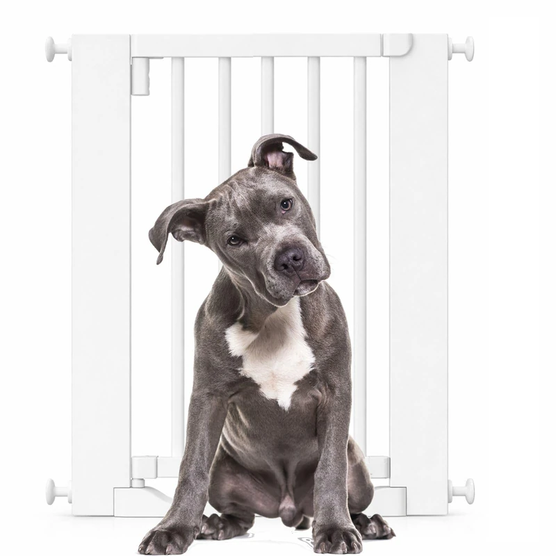 Bettacare Wooden Dog Gate, White, 63cm - 71cm, Pressure Fit, Flat Step