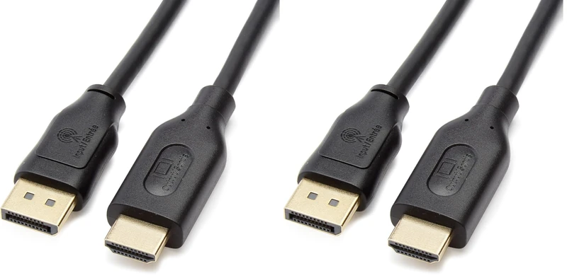 Amazon Basics DisplayPort to HDMI Display Cable, Uni-Directional, 4k@30Hz, 1920x1200, 1080p, Gold-Plated Computer Monitor Projector Plugs, 6 foot - Pack of 20, Black