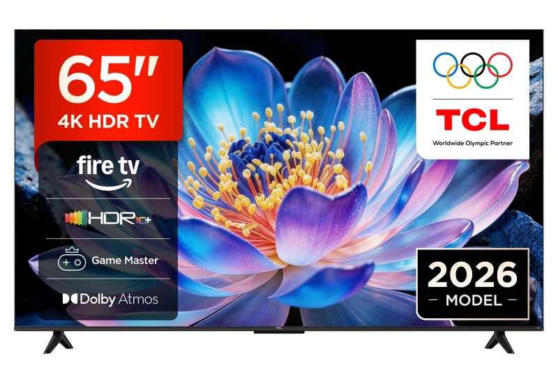 TCL 65V6D-UK 65 Inch 4K HDR, Fire TV, HDR10+, Dolby Atmos, DTS:X, Game Master, Motion Clarity, AirPlay 2, Press & Ask Alexa (2026 New Model)
