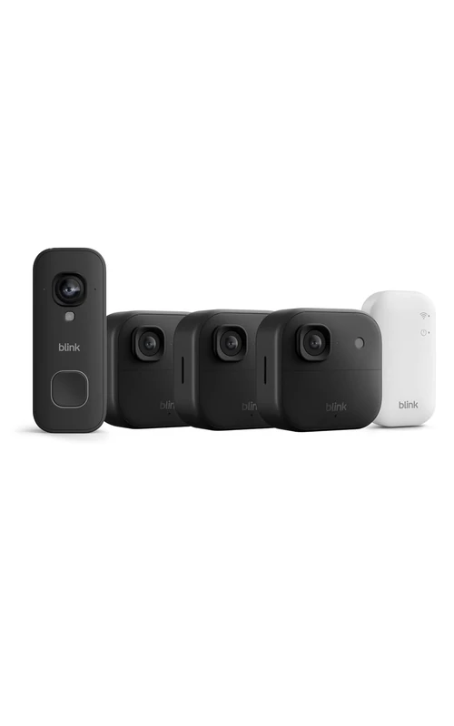 All-new Blink Outdoor 2K+ Cameras with free Blink Video Doorbell 2K+ (Black), Sync Module Core included