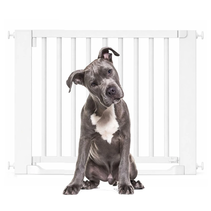 Bettacare Wooden Dog Gate, White, 95cm - 103cm, Pressure Fit, Two-Way Opening