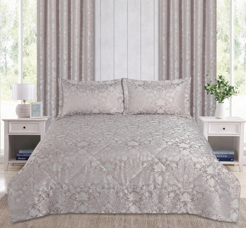 Rapport Home Rose Damask Superking Bedspread 254x254cm with Pillow Shams