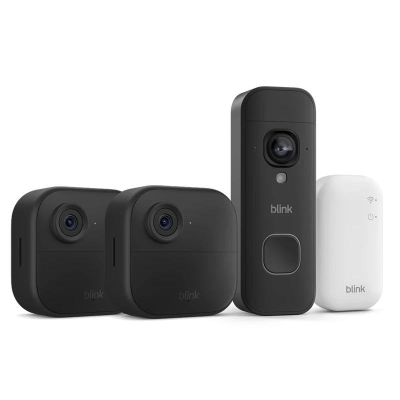 Blink Outdoor 4 Camera + Blink Battery Doorbell 2K+ (newest gen)| Wireless HD smart security camera| 2 camera system with Sync Module Core incl.| IP65