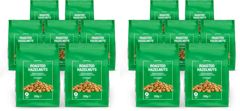 by Amazon Roasted Hazelnuts, 7 x 200g (Pack of 2)