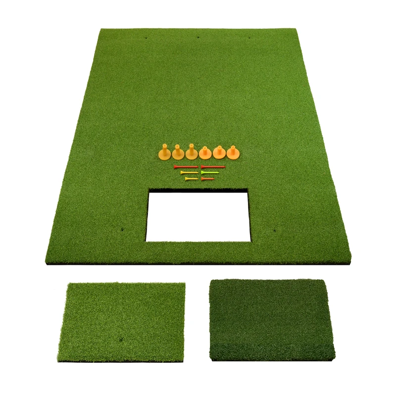 SimSpace Transition Golf Hitting Mat – Artificial Turf Practice Mat for Indoor & Outdoor Golf Training, Driving, Chipping & Swing Practice with Rubber Base - 150cm x 120cm