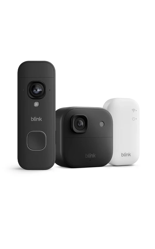 All-new Blink Outdoor 2K+ Camera with free Blink Video Doorbell 2K+ (Black), Sync Module Core included