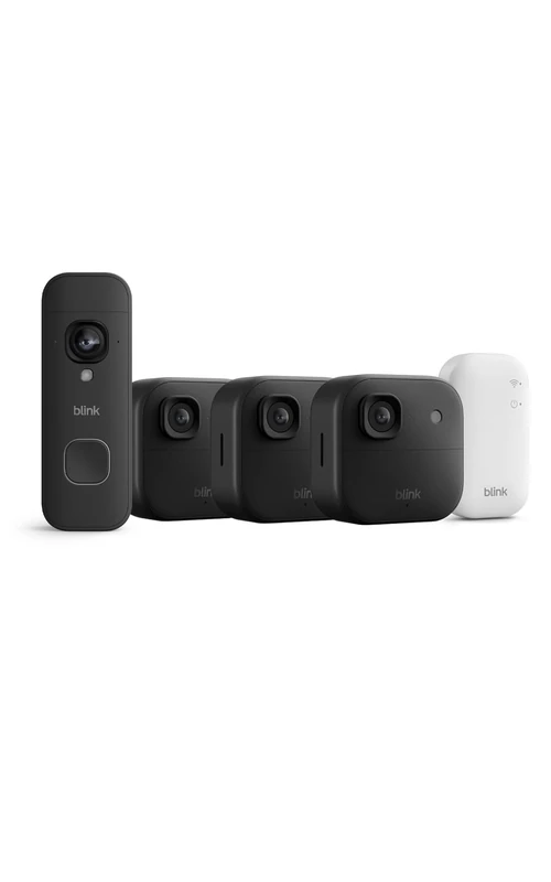 All-new Blink Outdoor 2K+ Cameras with free Blink Video Doorbell 2K+ (Black), Sync Module Core included