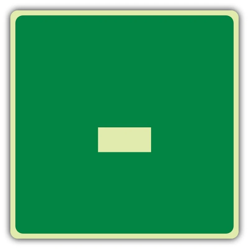V Safety Glow In The Dark Dash Label - Green Sign - 450 x 450 mm - Made From Double Glow Rigid Plastic - Professional Safety Signage - Made in Britain