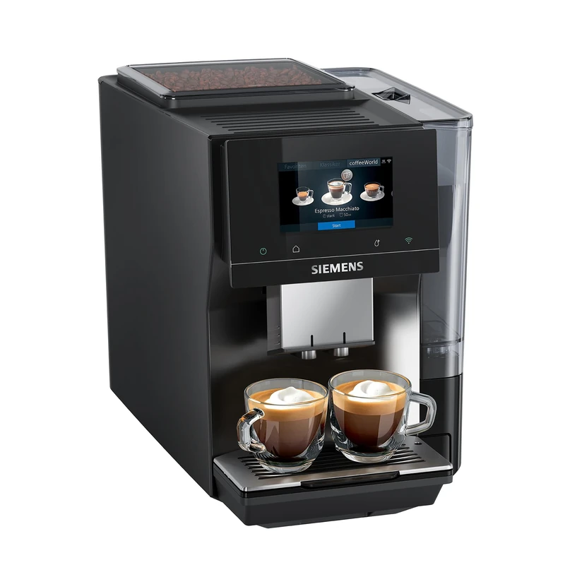 SIEMENS EQ700 iAroma Fully Automatic Coffee Machine, 5-Inch Full-Touch Display, Home Connect App, Cold Brew & Slow Brew Settings, Black, TP723G09