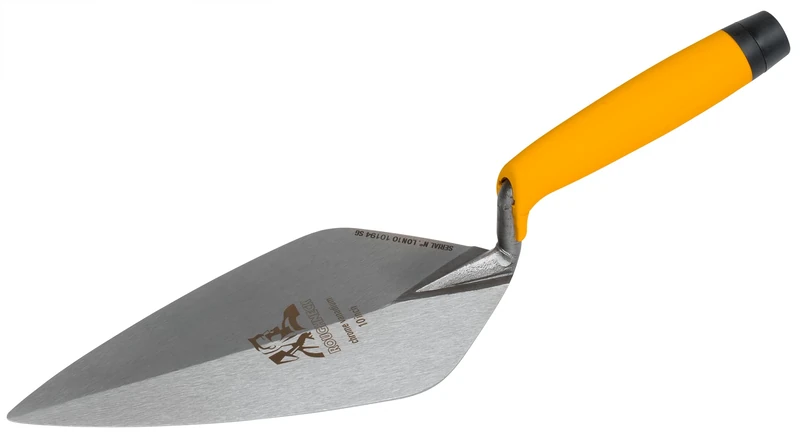 Roughneck Brick Trowel – London Pattern 250mm (10") – One-Piece Forged Chrome Vanadium Steel Blade, Balanced Tang Geometry, Hardened & Tempered, Soft Grip Handle & Replaceable End Cap - Image 1
