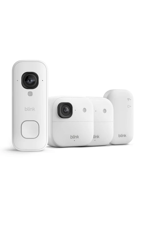 All-new Blink Outdoor 2K+ Cameras with free Blink Video Doorbell 2K+ (White), Sync Module Core included