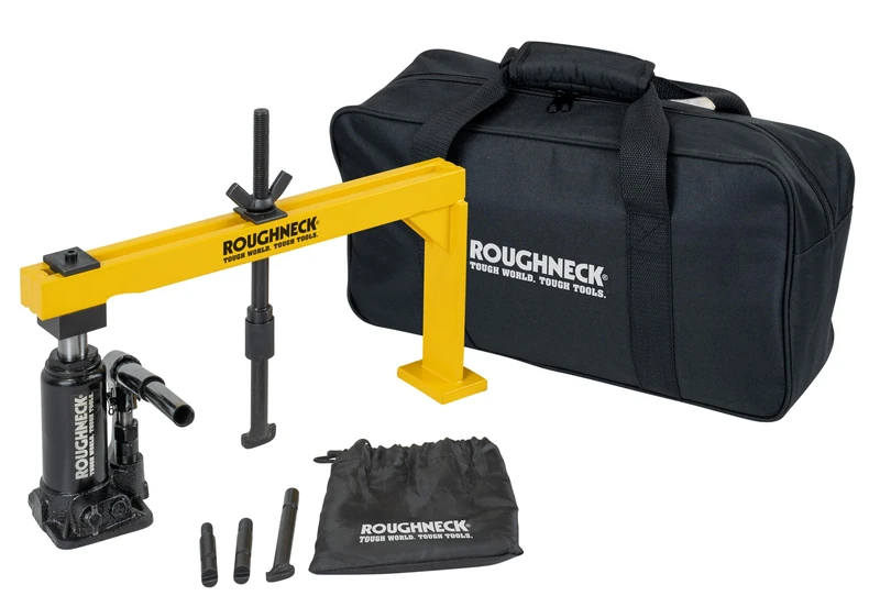 Roughneck Manhole Seal Breaker Kit – 1 Tonne Hydraulic Jack System, Heavy-Duty Steel Frame, Quick-Release Tip Holder, Interchangeable Key Tips & Tough Carry Case for Breaking Seals on Domestic Covers