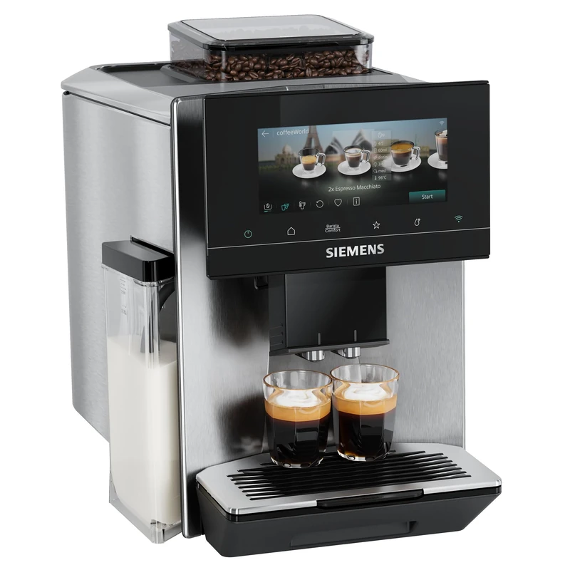 SIEMENS EQ900 iAroma Fully Automatic Espresso Machine, 6.8-Inch iSelect Touch Display, baristaMode, comfortMode, beanIdent Technology, Home Connect App, Inox, TQ923G03