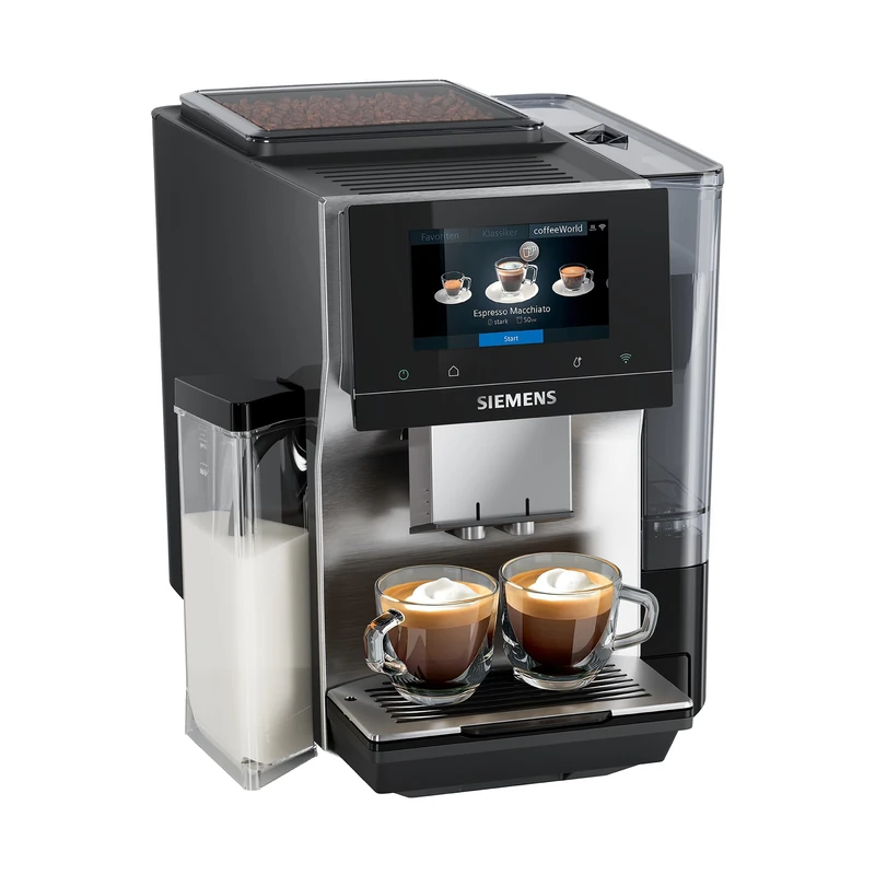 SIEMENS EQ700 iAroma Fully Automatic Coffee Machine, 5-Inch Full-Touch Display, Integrated Milk Container, Home Connect App, Cold Brew & Slow Brew Settings, Stainless Steel, TQ723G03