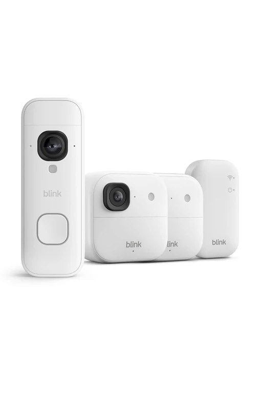 All-new Blink Outdoor 2K+ Cameras with Blink Video Doorbell 2K+ (White), Sync Module Core included
