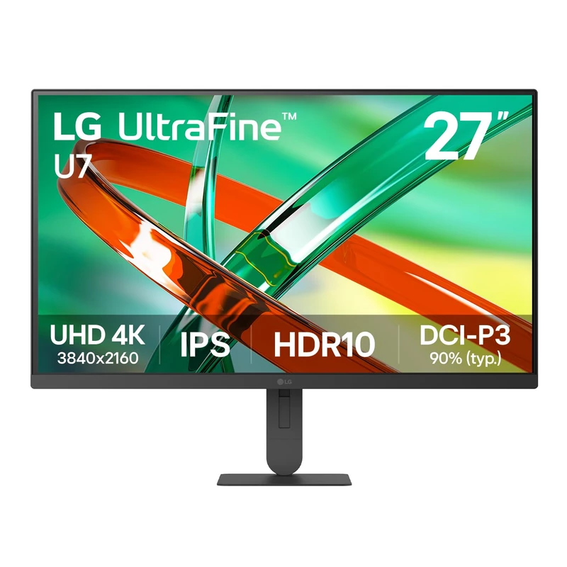 LG UltraFine™ U7 27U710B-B 27 inch UHD 4K IPS Monitor | Desktop Creators display, HDR10, DCI‑P3 90% (Typ.), 3‑Side Borderless, Tilt & Height Adjustable Stand, HDMI/HP Out/DP 1.4, Black