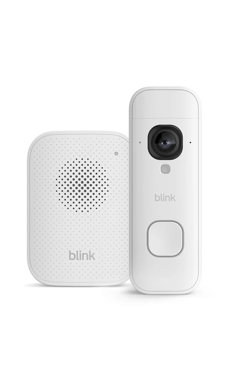 Blink Battery Doorbell 2K+ (newest gen) + Blink Chime | Head-to-toe view | 2K video | Enhanced audio | IP65 | Required Sync Module not included – Add-On (White)