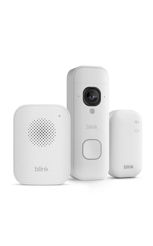 Blink Battery Doorbell 2K+ (newest gen) + Blink Chime | Head-to-toe view | 2K video| Enhanced audio | IP65| Sync Module Core included – System (White)