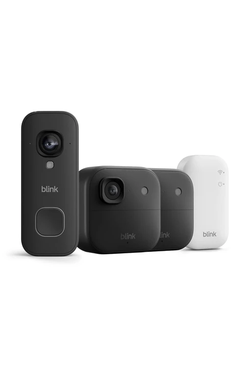 All-new Blink Outdoor 2K+ Cameras with free Blink Video Doorbell 2K+ (Black), Sync Module Core included