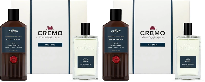 CREMO - Palo Santo Gift Set for Men - Eau de toilette 100ml and Body Wash 473ml - Woody fragrance (Pack of 2)