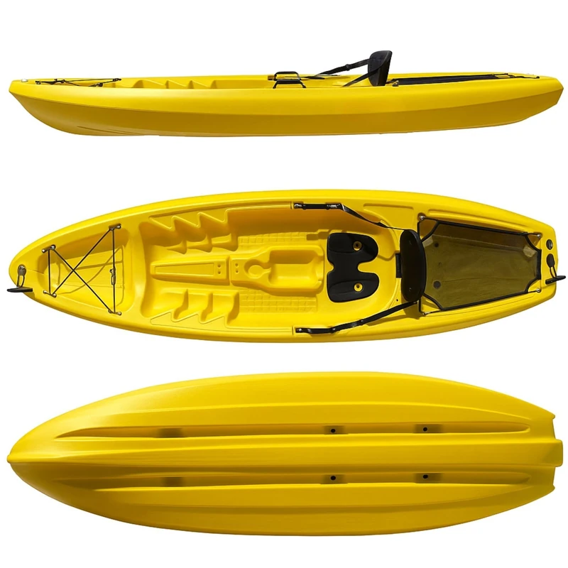 Cambridge Kayaks Nomad I Single Sit On Top Kayak Package with Seat & Paddle – Lightweight Stable 1 Person Recreational Kayak for Lakes, Rivers & Calm Coastal Waters (Yellow)