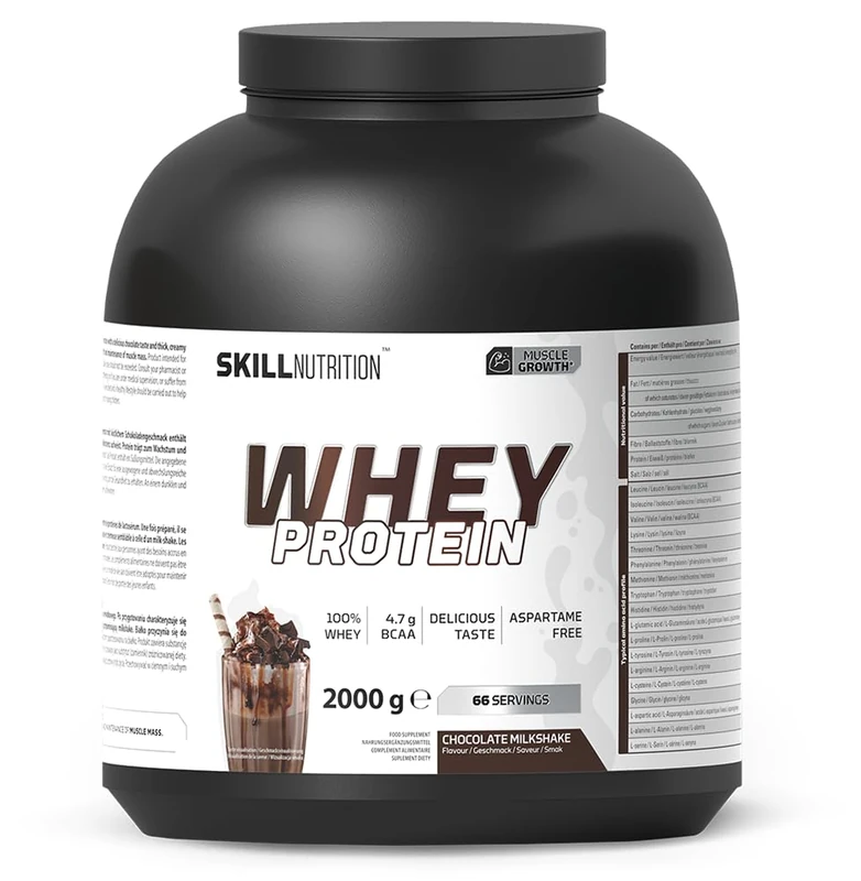 Skill Nutrition Whey Protein | 23g Protein per Serving | High Quality Muscle Building Formula with Great Solubility | Support Muscle Growth and Recovery | 2000g | Chocolate Milkshake