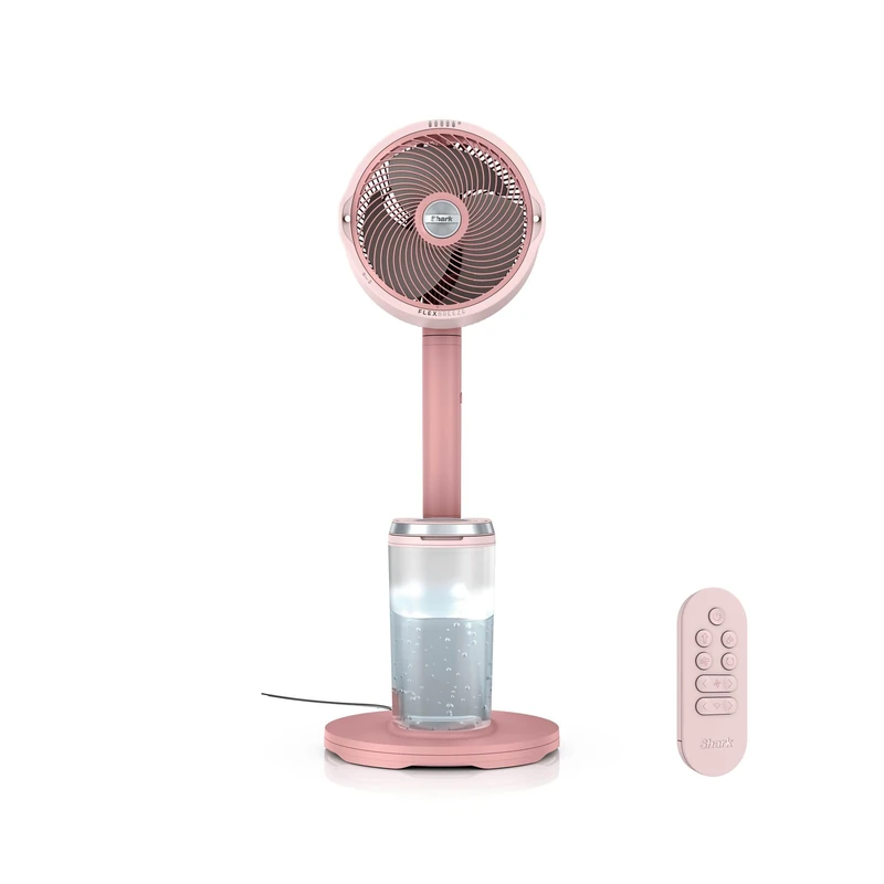 Shark FlexBreeze Pro Mist Cordless Indoor & Outdoor Fan with Outdoor Misting System, 20m Cooling Reach, 24hr Runtime, Pedestal & Table Fan, 5 Speeds, Quiet, Remote Control, Pink FA300UKPK2