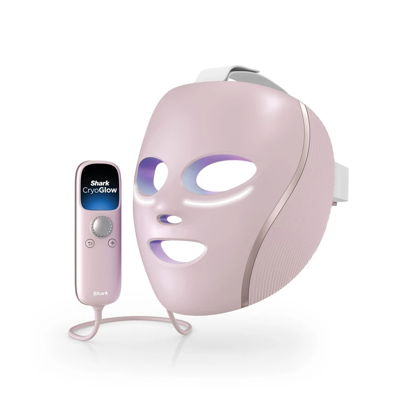 Shark CryoGlow LED Face Mask with Under-Eye Cooling, Anti-Ageing & Blemish Repair, Red & Blue LED, Infrared Light Therapy, USB-C, Remote Control, Storage Bag, Adjustable Straps, FW312UKPK