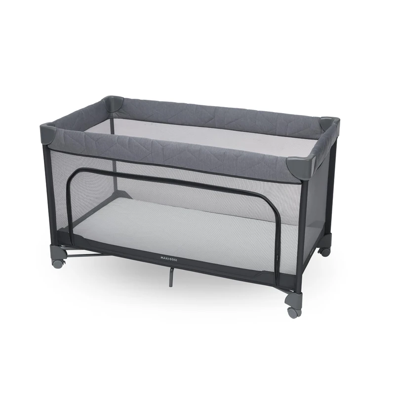 Maxi-Cosi Merlin, 2-in-1 Travel Cot & Play Area, 0-4 Years, up to 18 kg, Baby & Toddler Travel Bed, 1-Second Fold, 120x60 cm CloudCore Mattress, Side Entry Window, 4 Wheels, Elegance Graphite - Image 1