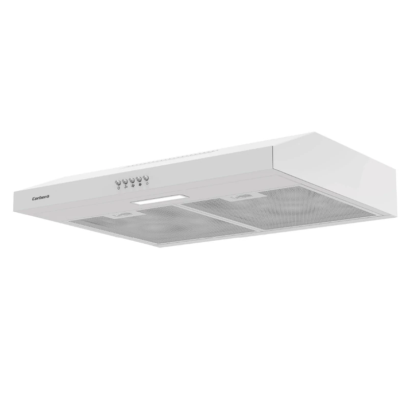 Corbero – Conventional Hood 60 cm | IVORI626W | 194.9 m3/h | 61 dB | 20 W | LED | 3 Speeds | 2 Filters Aluminium + Carbon | White