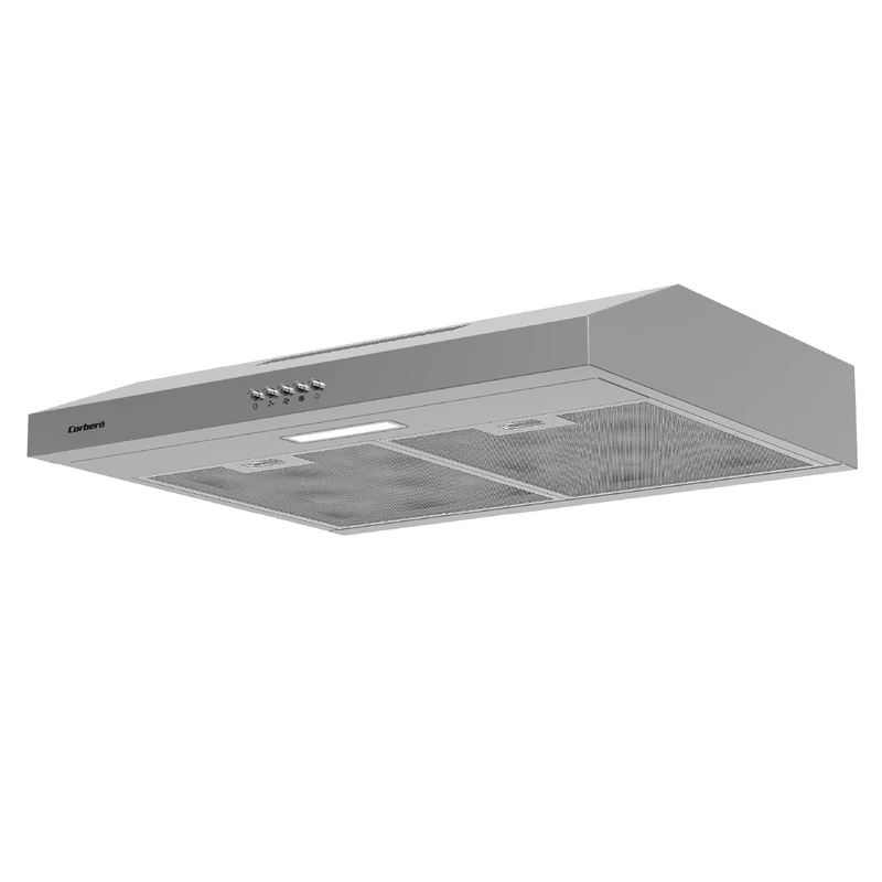 Corbero – Conventional Hood 60 cm | IVORI626X | 194.9 m3/h | 61 dB | 20 W | LED | 3 Speeds | 2 Filters Aluminium + Carbon | Stainless Steel