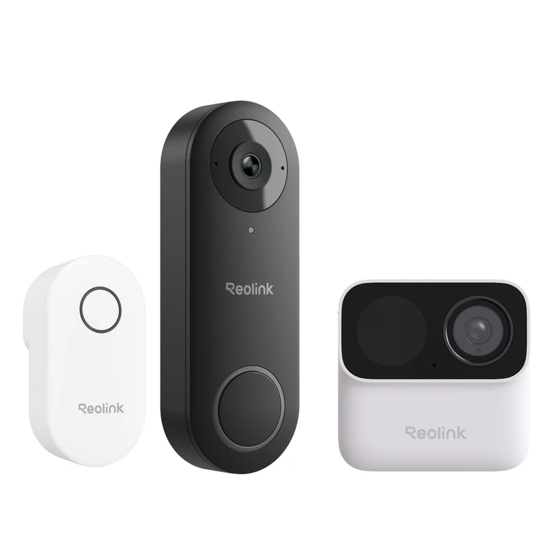 Reolink Wired Video Doorbell + Argus MagiCam | 2K 5MP WiFi Doorbell Camera with 180° Head-to-Toe View and Wireless AI Security Camera